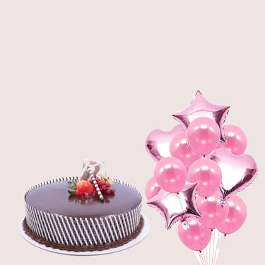 Chocolate Truffle Cake & Balloons